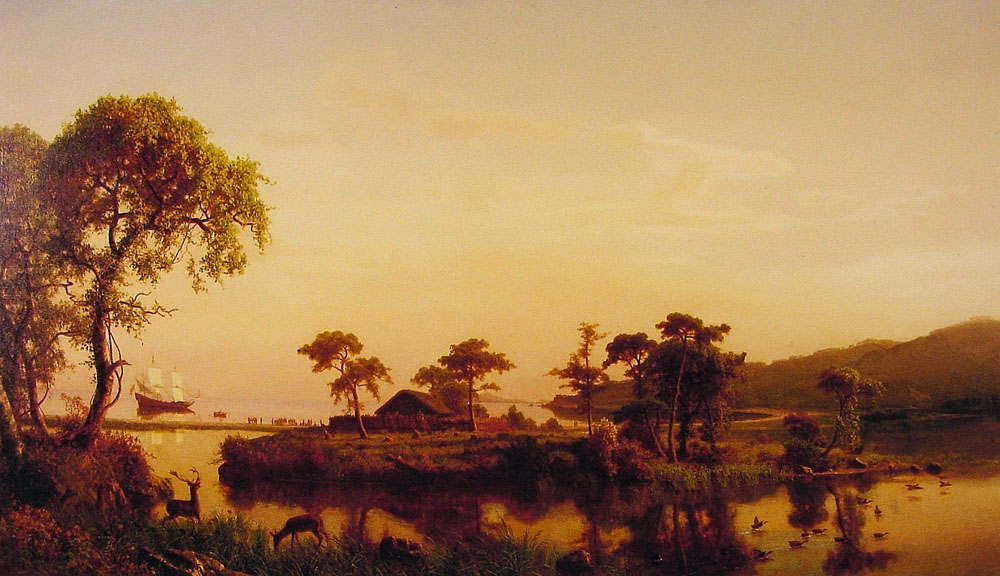 Albert Bierstadt Oil Painting Gosnold at Cuttyhunk